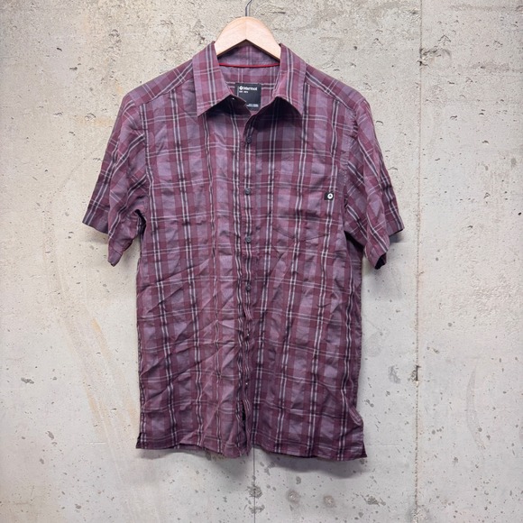 Marmot Other - Marmot Eldridge UPF 20 UpCycle Mens Medium Whiskey Brown Plaid Shirt Gorpcore